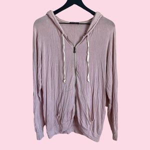 Brandy Melville Pink Zip Up Hoodie